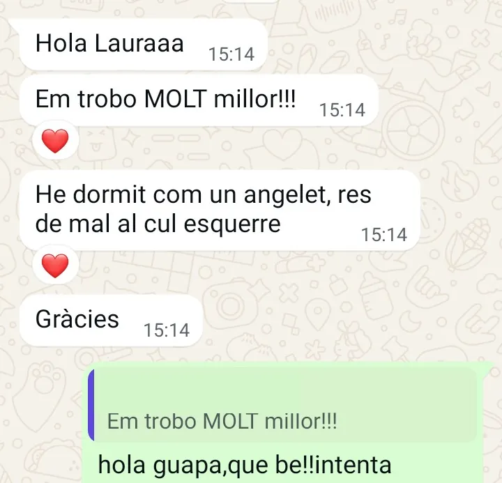 Real screenshot of a message received by Laura Rodríguez from a client 2
