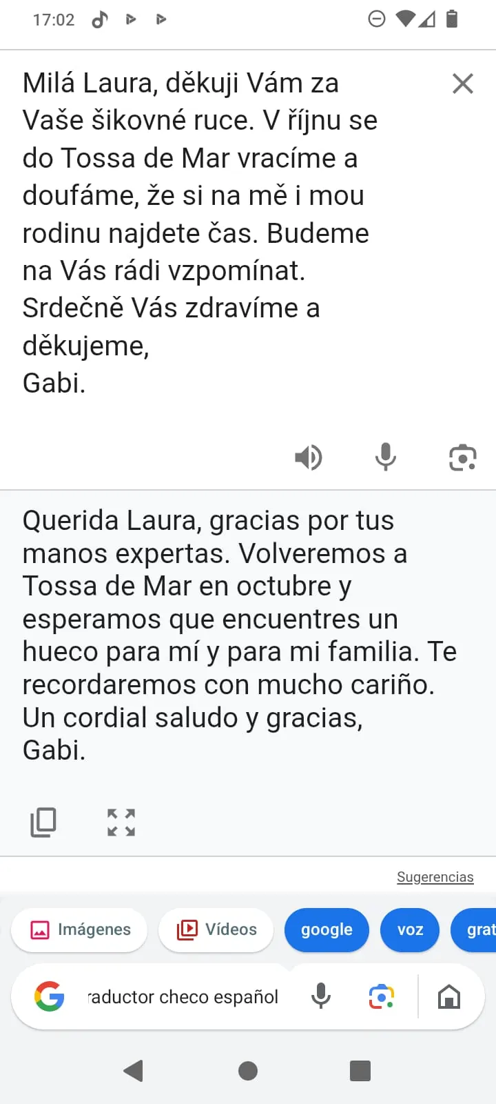 Real screenshot of a message received by Laura Rodríguez from a client 5