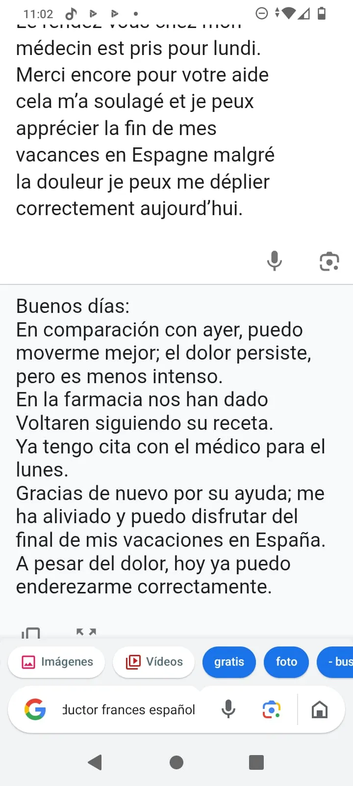 Real screenshot of a message received by Laura Rodríguez from a client 6